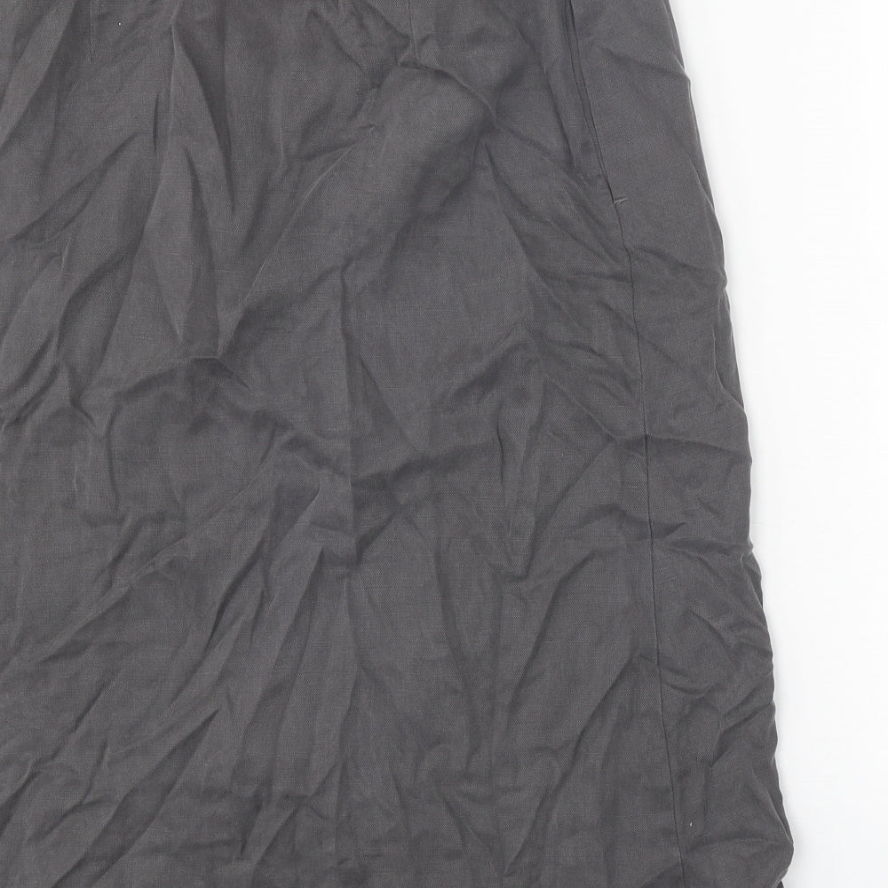 Per Una Womens Grey Lyocell Wrap Skirt Size 12 Buckle