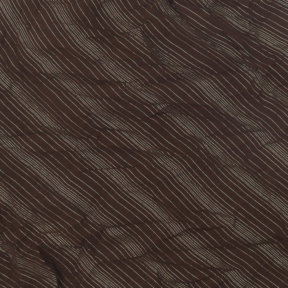 Berkertex Womens Brown Striped Viscose Swing Skirt Size 14