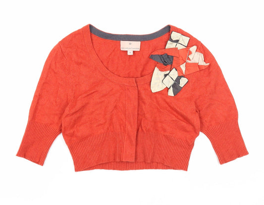 Womens UK Size 8 Fenn Wright Manson Orange Cardigan Jumper
