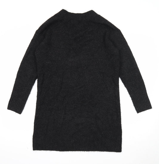 H&M Womens Black Acrylic Jumper Dress Size XS V-Neck Pullover