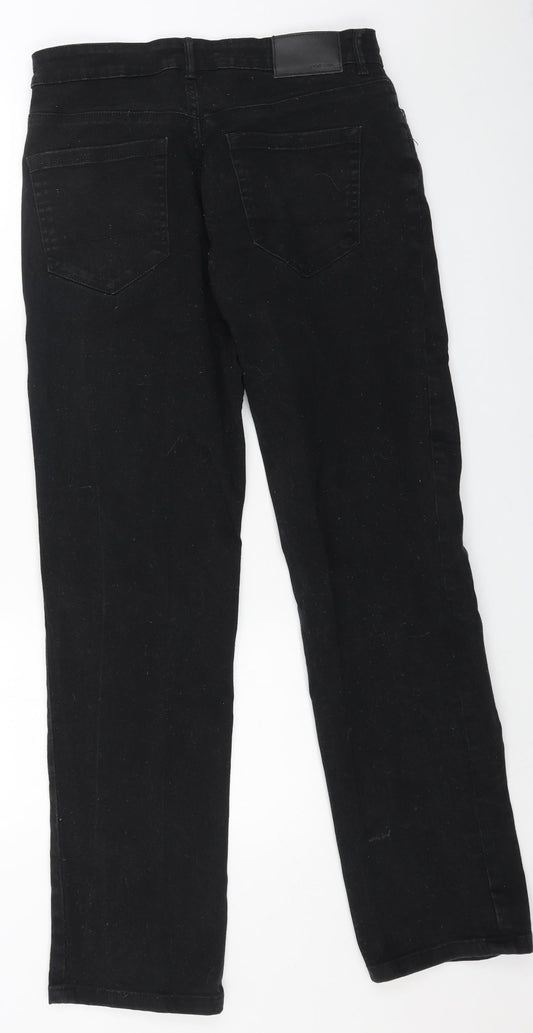 Womens UK Size 32 in Preworn Regular Fit Straight Black Jeans
