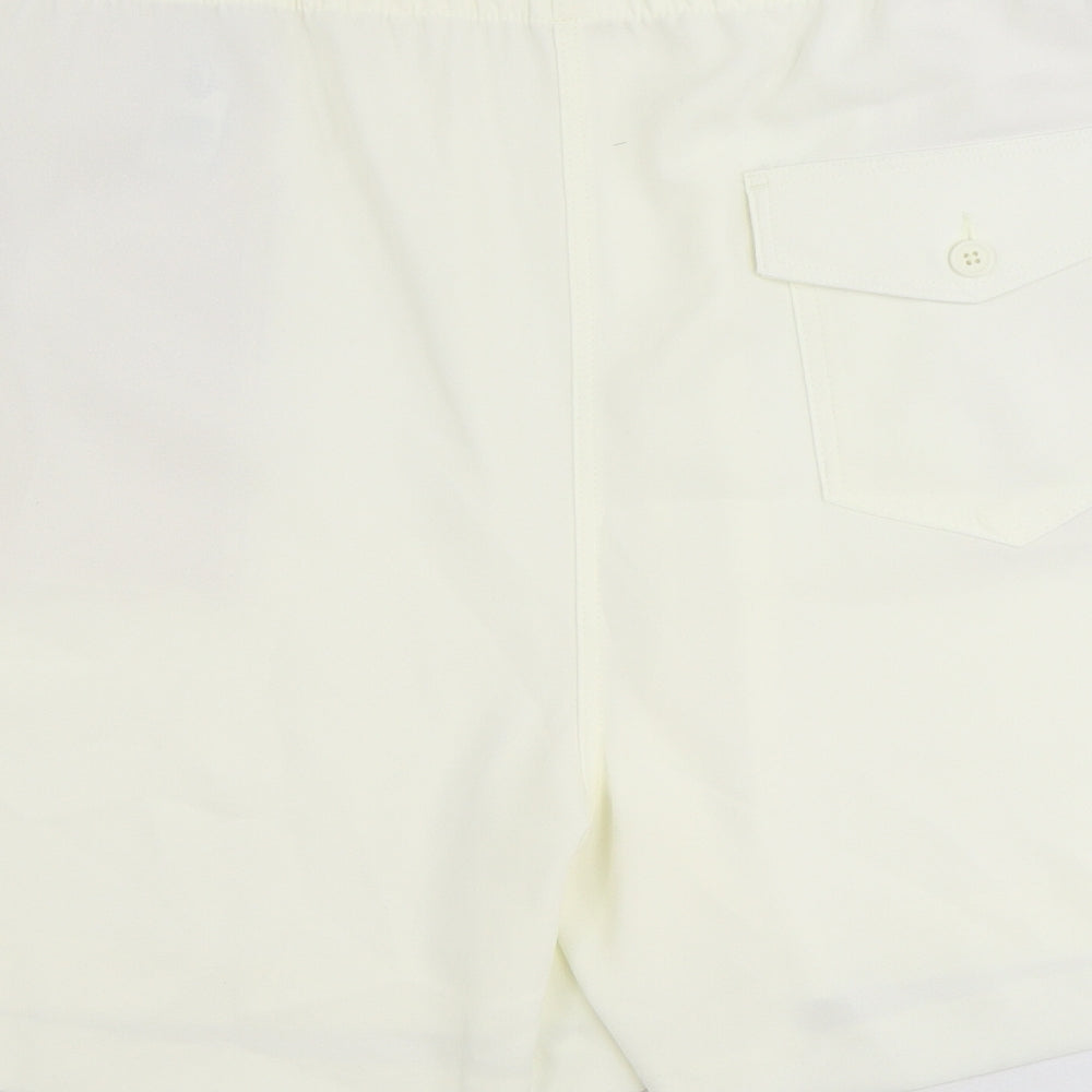 Marks and Spencer Womens Ivory Polyester Sweat Shorts Size 20 Regular Pull On