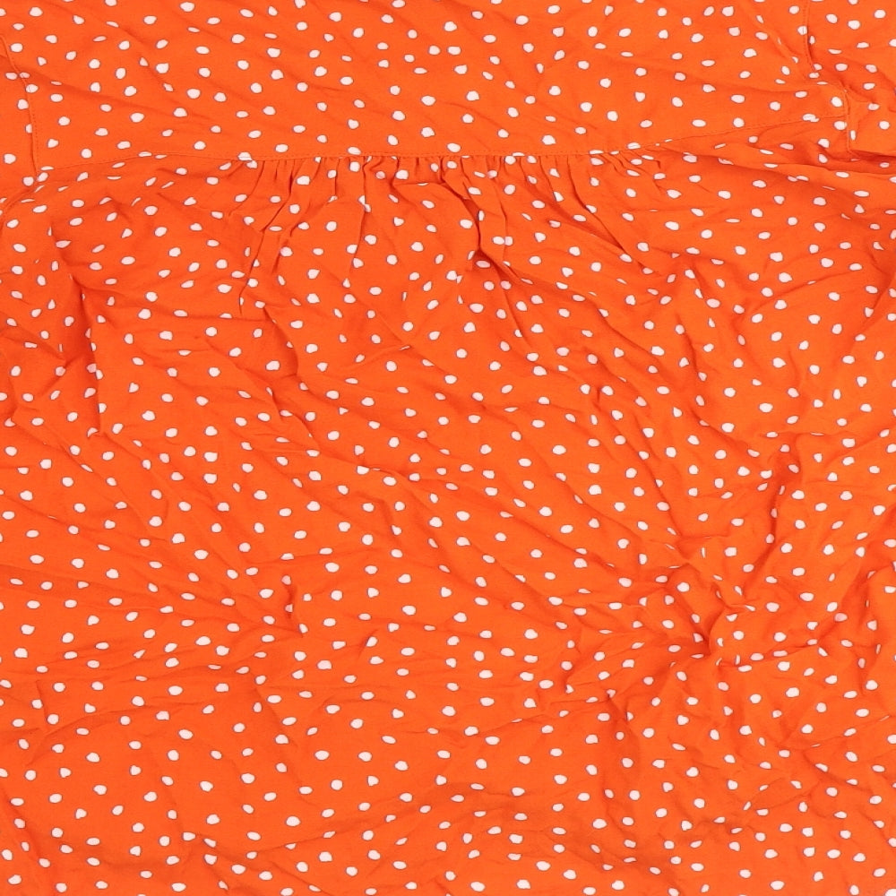 Womens UK Size 8 Marks and Spencer Orange Basic Blouse