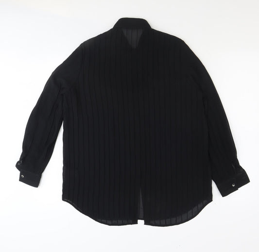 Womens UK Size 10 NEXT Black Basic Button-Up