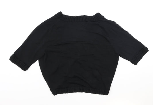 Gerry Weber Womens Black V-Neck Polyester Cardigan Jumper Size 20