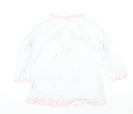 Crew Clothing Womens Blue 100% Cotton Basic Blouse One Size V-Neck