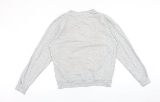 Awdis Mens Grey Cotton Pullover Sweatshirt Size M