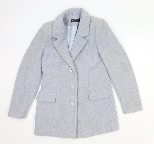 Womens UK Size 10 Miss Selfridge Blue Pea Coat