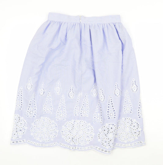 H&M Womens Blue Geometric Polyester Tulip Skirt Size 8 Zip