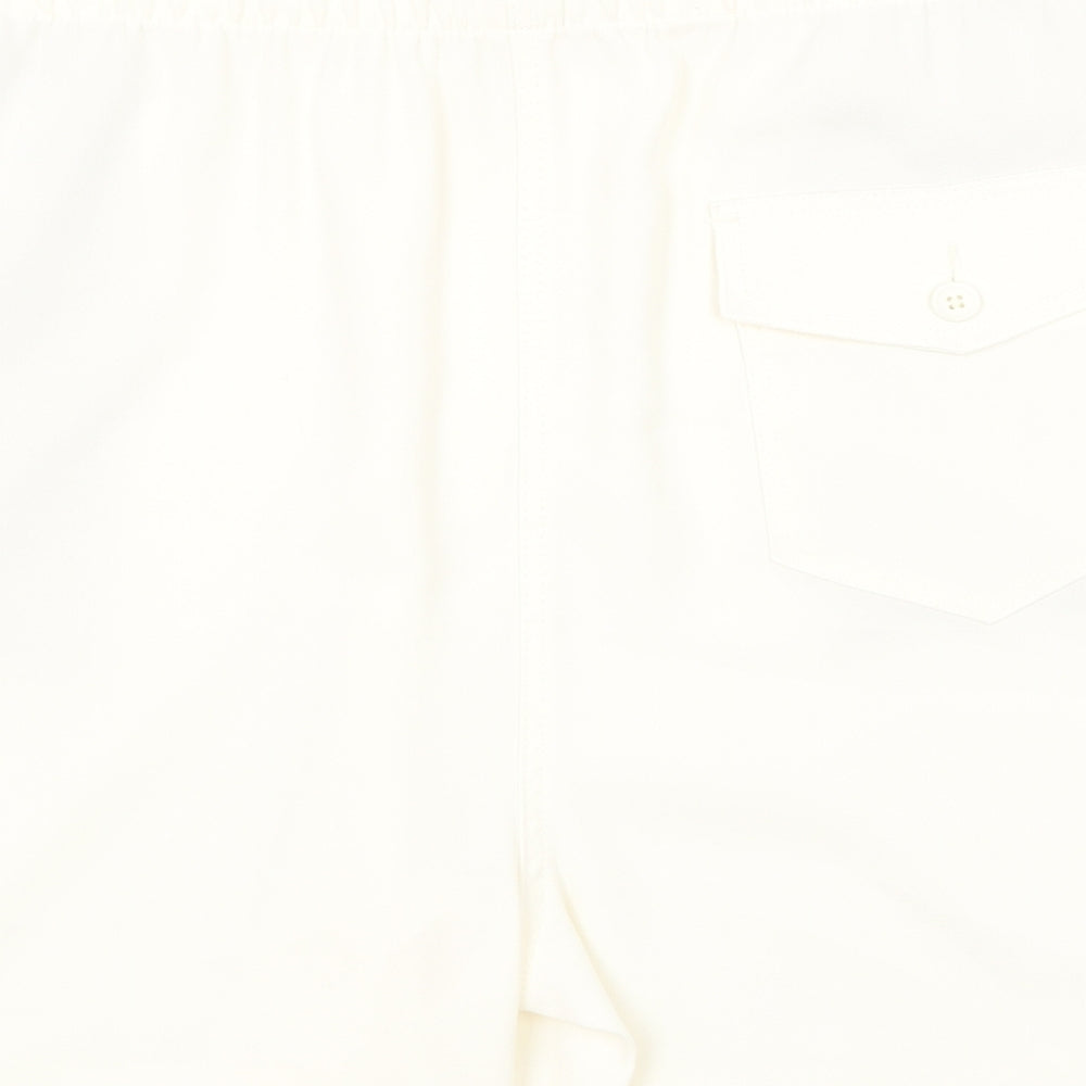 Marks and Spencer Womens Ivory Polyester Basic Shorts Size 20 Regular Pull On