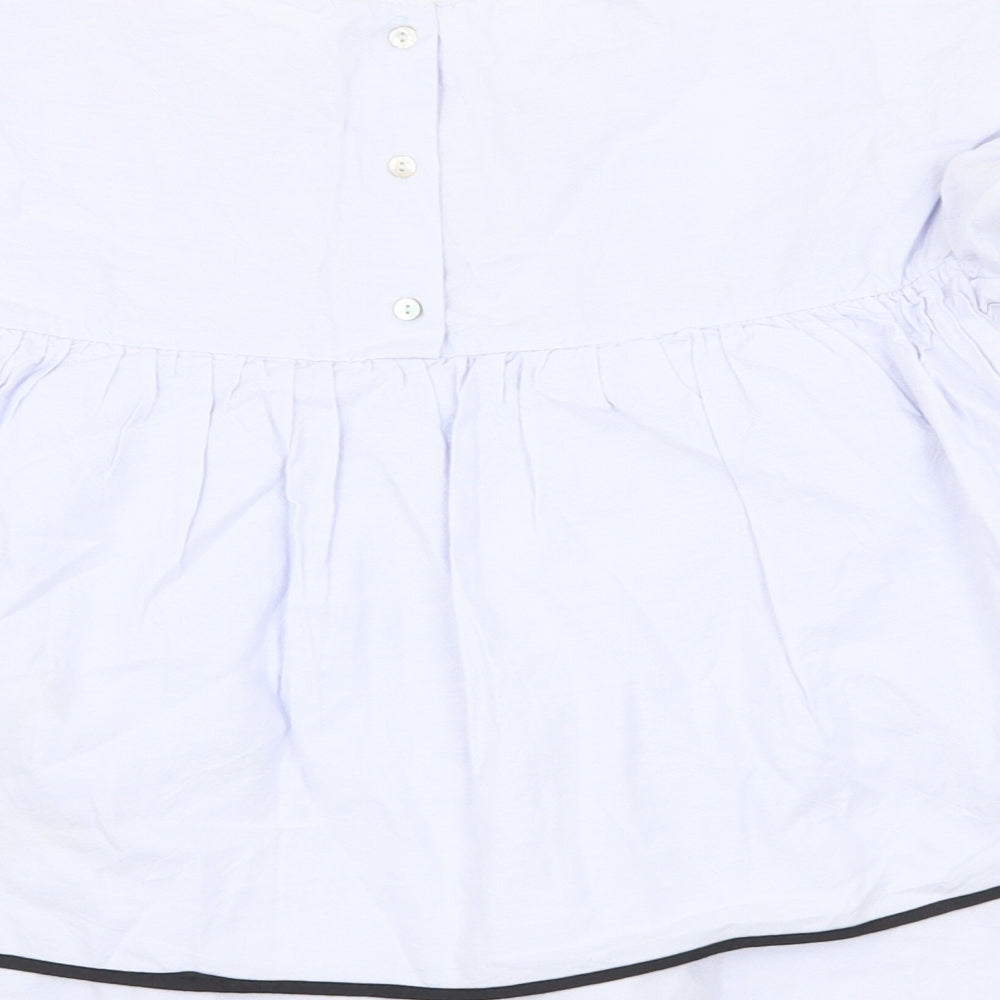 Womens UK Size M Zara Purple Basic Blouse