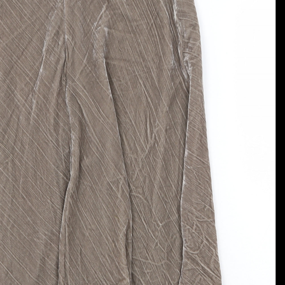 Marks and Spencer Womens Brown Viscose Swing Skirt Size 12 Zip