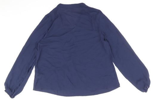 SheIn Womens Blue Polyester Basic Blouse Size M V-Neck