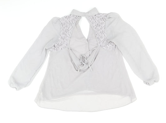 Womens UK Size 14 River Island Grey Basic Blouse