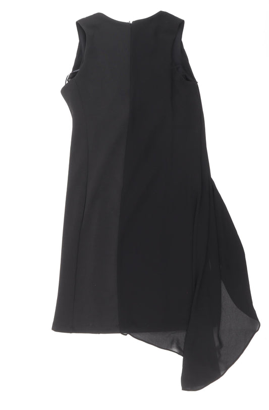 River Island Womens Black Polyester A-Line Size 8 Round Neck Zip