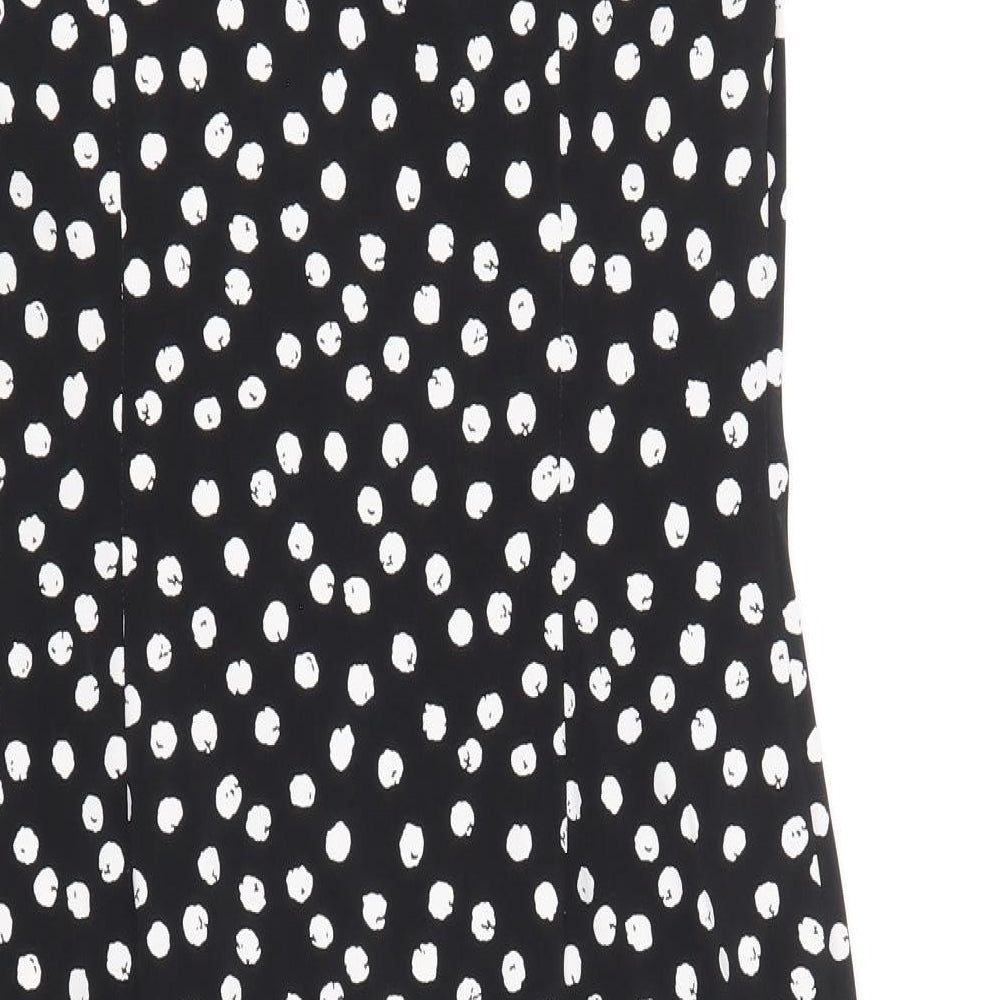 Pieces Womens Black Polka Dot Polyester A-Line Size 10 V-Neck Pullover