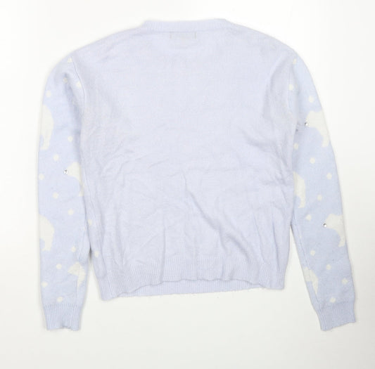 Womens UK Size 6 New Look Blue Pullover Jumper