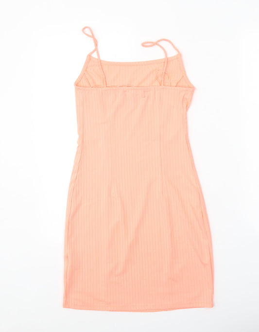 Primark Womens Pink Polyester Tank Dress Size 6 Square Neck Pullover