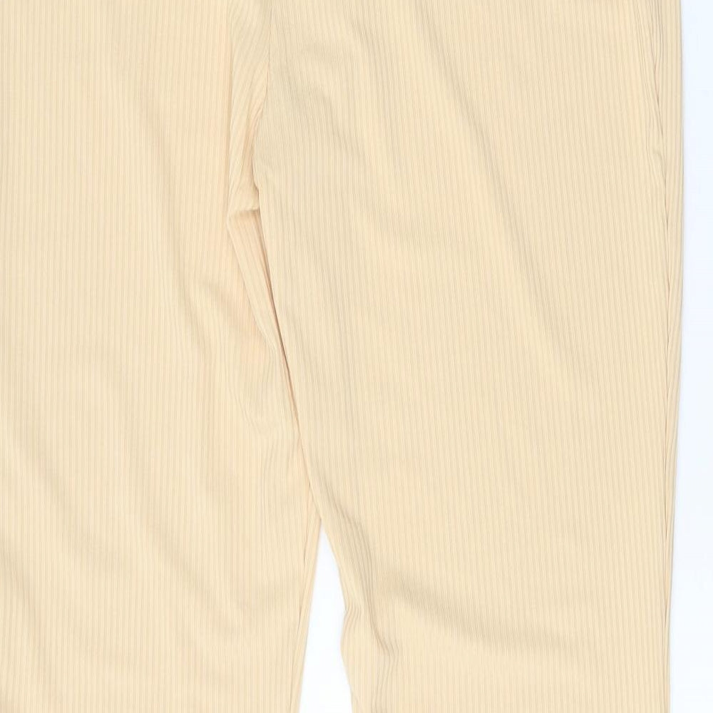Womens UK Size XL Preworn Regular Fit Beige Trousers