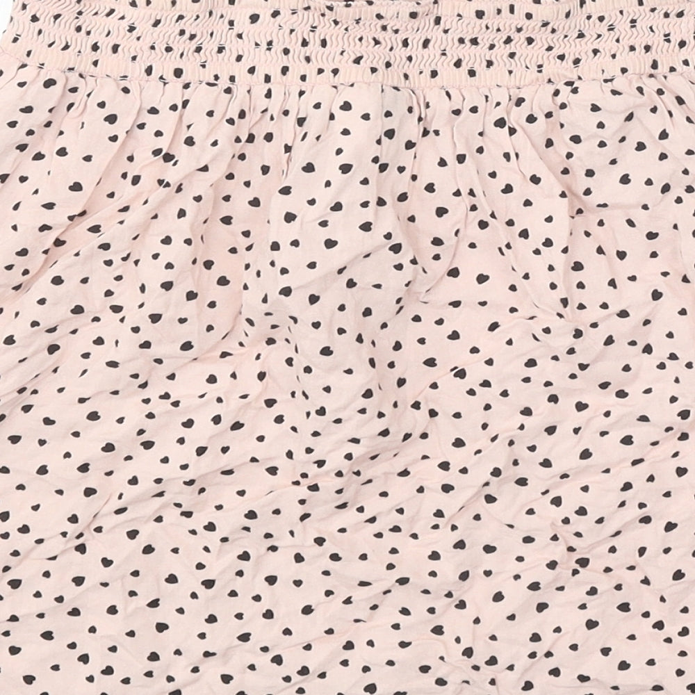 Divided Womens Pink Geometric Viscose Skater Skirt Size 6 Zip