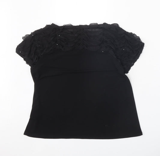 Womens UK Size 16 Saloos Black Basic Blouse