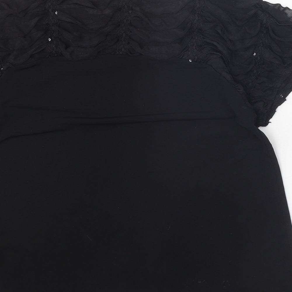 Womens UK Size 16 Saloos Black Basic Blouse