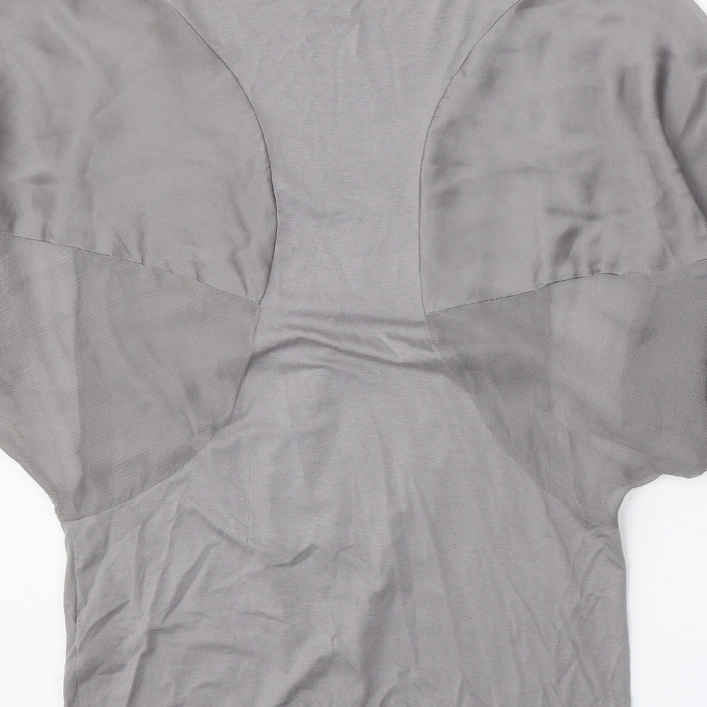 Womens UK Size 10 Warehouse Grey Basic Blouse