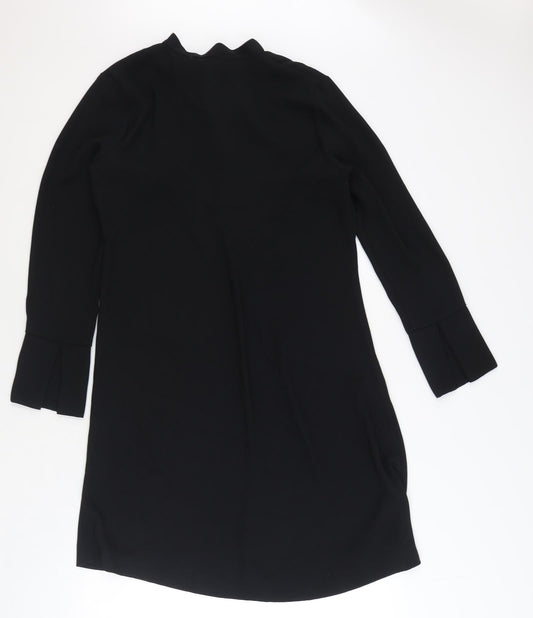 Marks and Spencer Womens Black Polyester A-Line Size 10 Mock Neck Tie