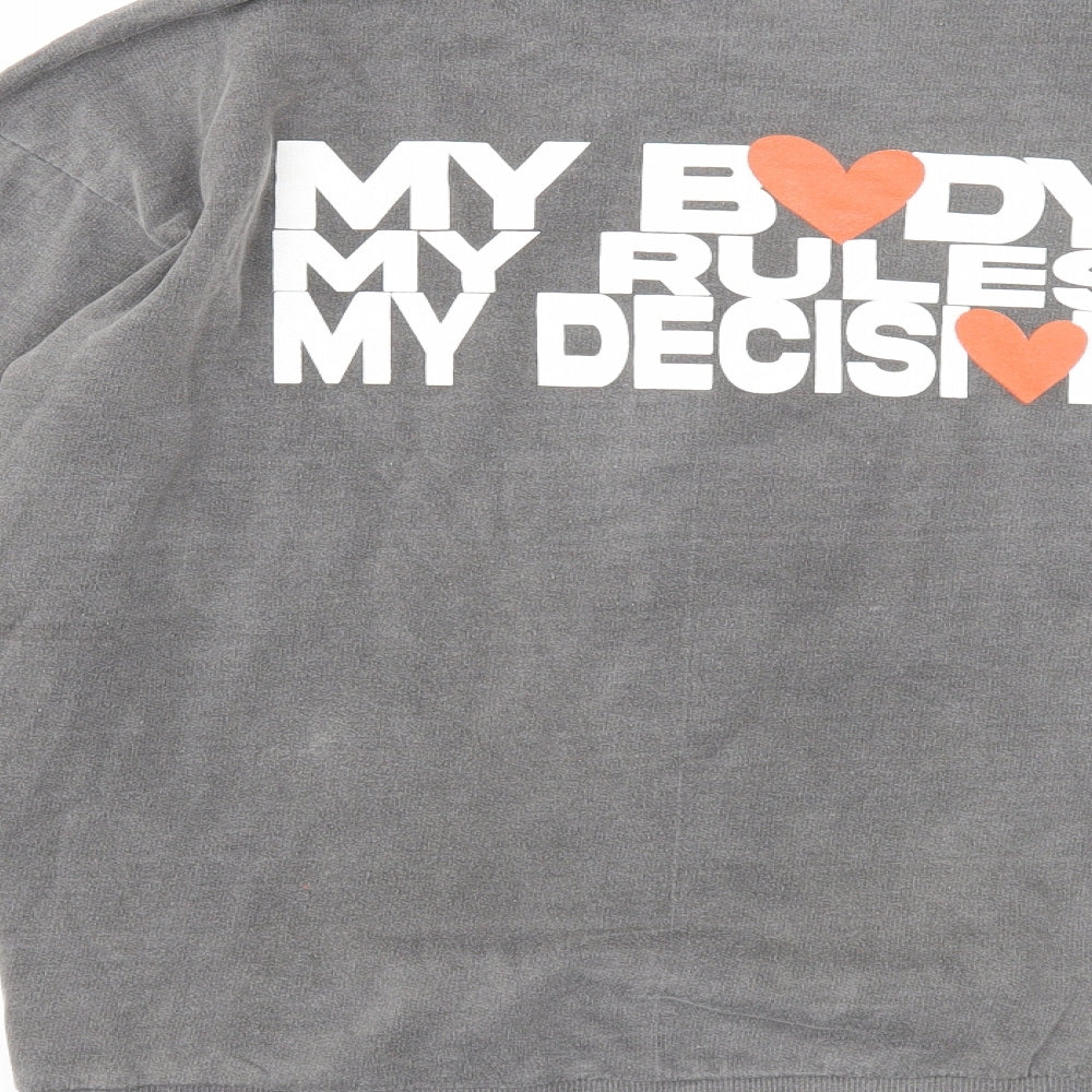 Nasty Gal Womens Grey Cotton Pullover Sweatshirt Size S Pullover - My Body My Rules