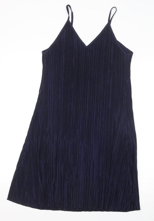 Primark Womens Blue Polyester A-Line Size 10 V-Neck Pullover