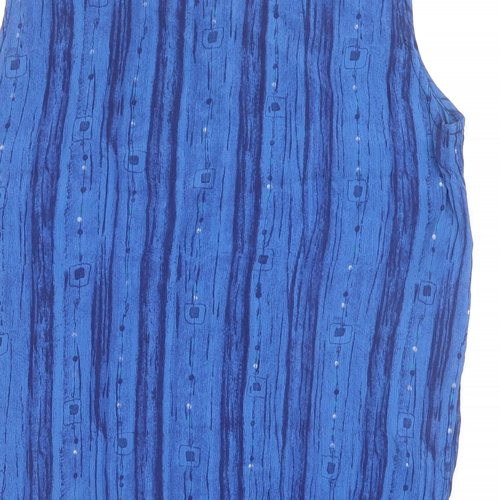 Womens UK Size 10 Joie de Vivre Blue Basic Tank