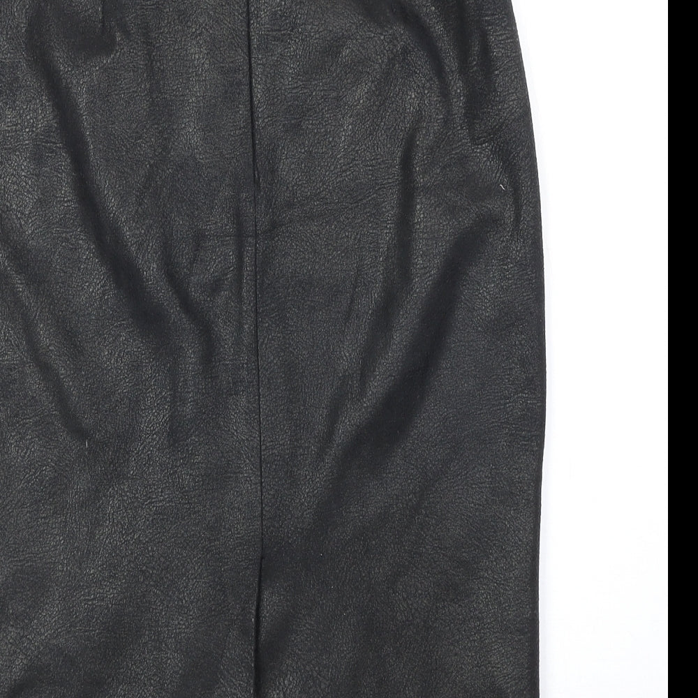 YNONYME Womens Black Polyester Straight & Pencil Skirt Size 12 Zip