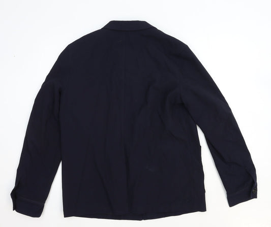 Zara Womens Blue Polyester Jacket Blazer Size M