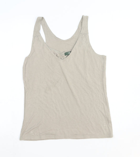 Womens UK Size 8 La Redoute Beige Basic Tank