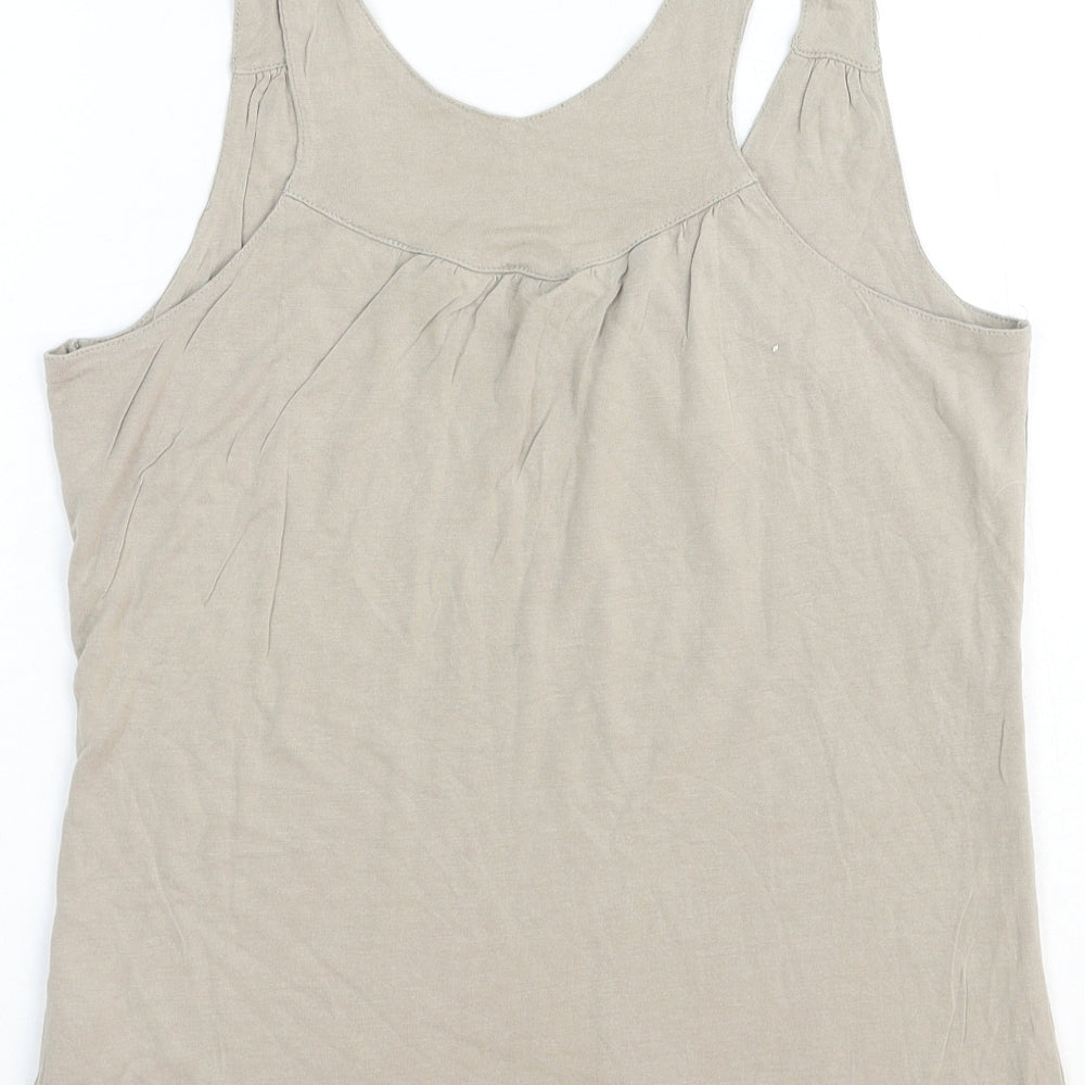 Womens UK Size 8 La Redoute Beige Basic Tank