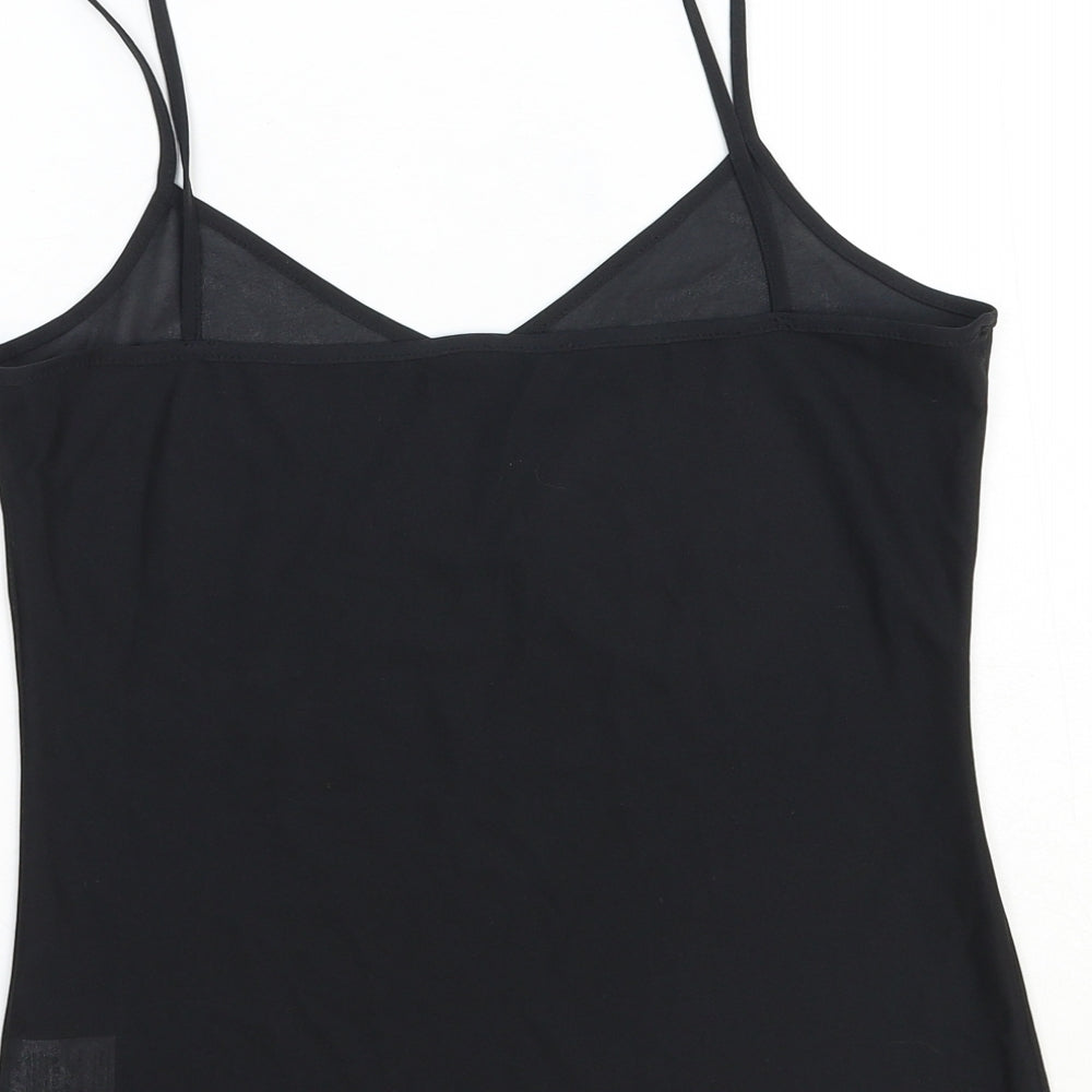 E-vie Womens Black Polyester Camisole Tank Size 10 V-Neck