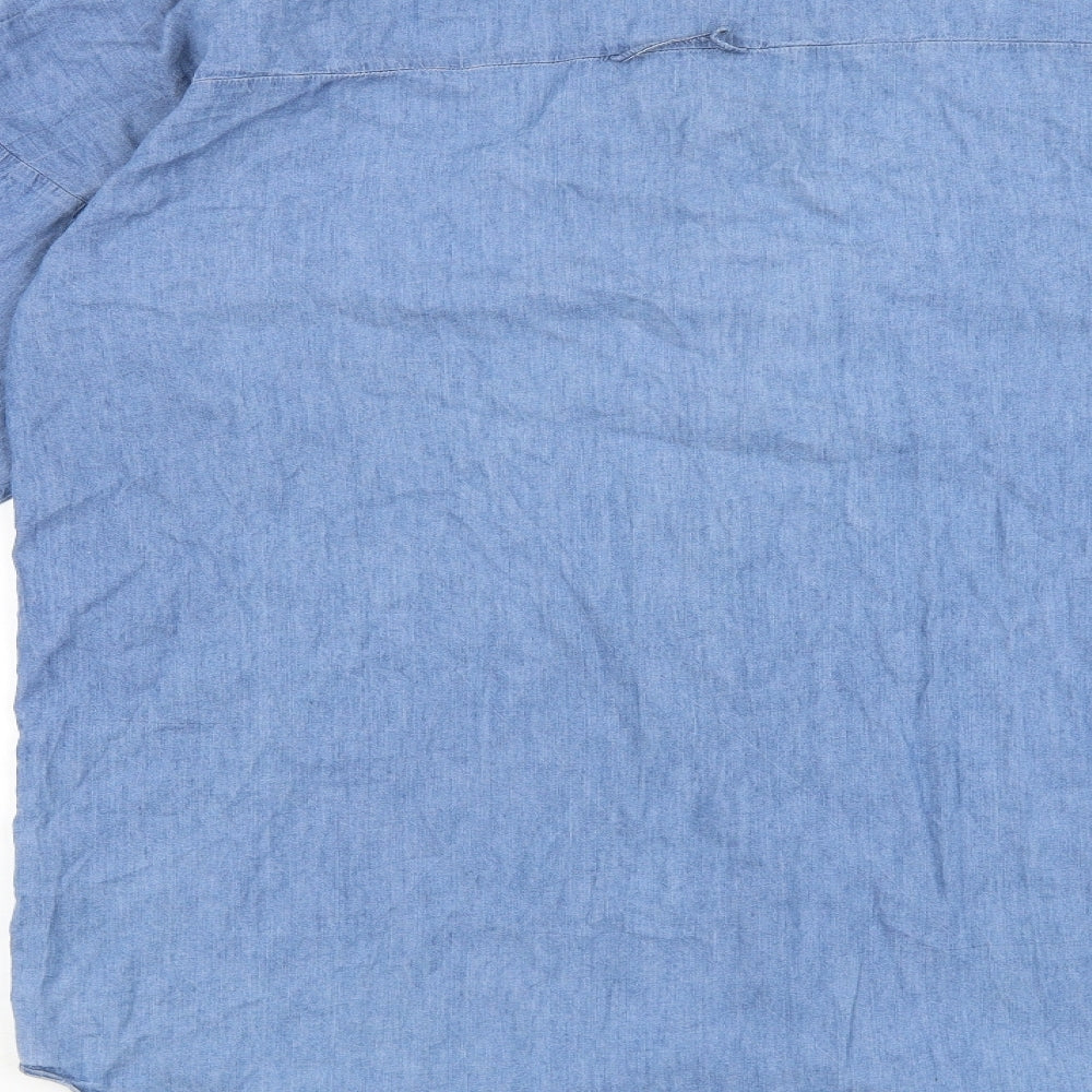 sweewe Mens Blue Cotton Polo Size M Collared Button