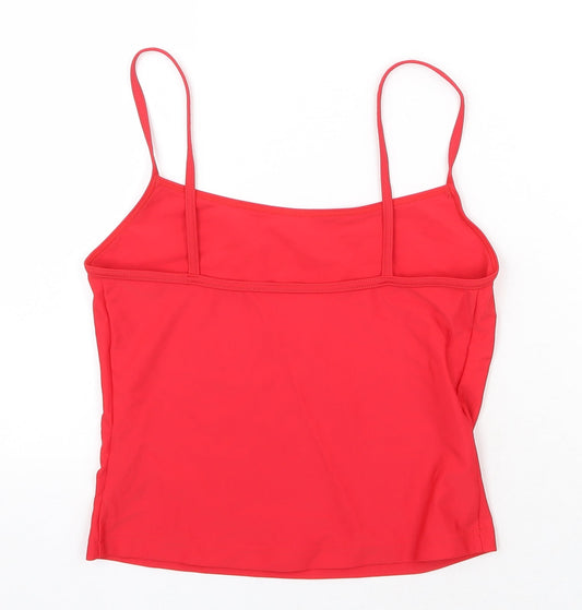 George Womens Red Nylon Basic Tank Size 12 Round Neck
