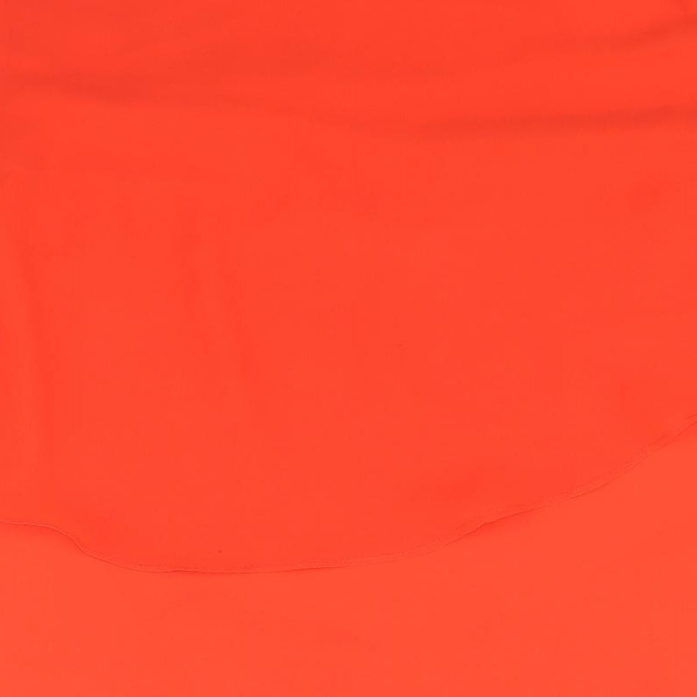 M&Co Womens Red Polyester Basic Blouse Size 18 Round Neck