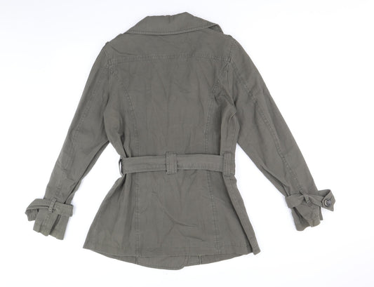 Papaya Womens Brown Trench Coat Coat Size 12 Buckle