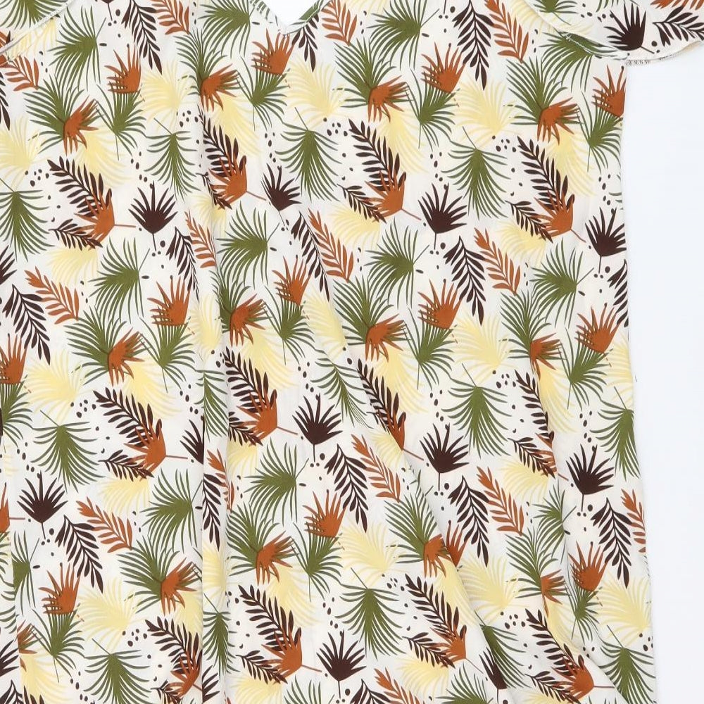 SheIn Womens Multicoloured Floral Polyester A-Line Size L V-Neck Pullover