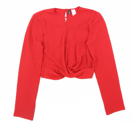 Womens UK Size 6 Divided Red Basic Blouse