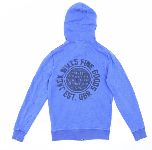 Womens UK Size XS Jack Wills Blue Full Zip Hoodie