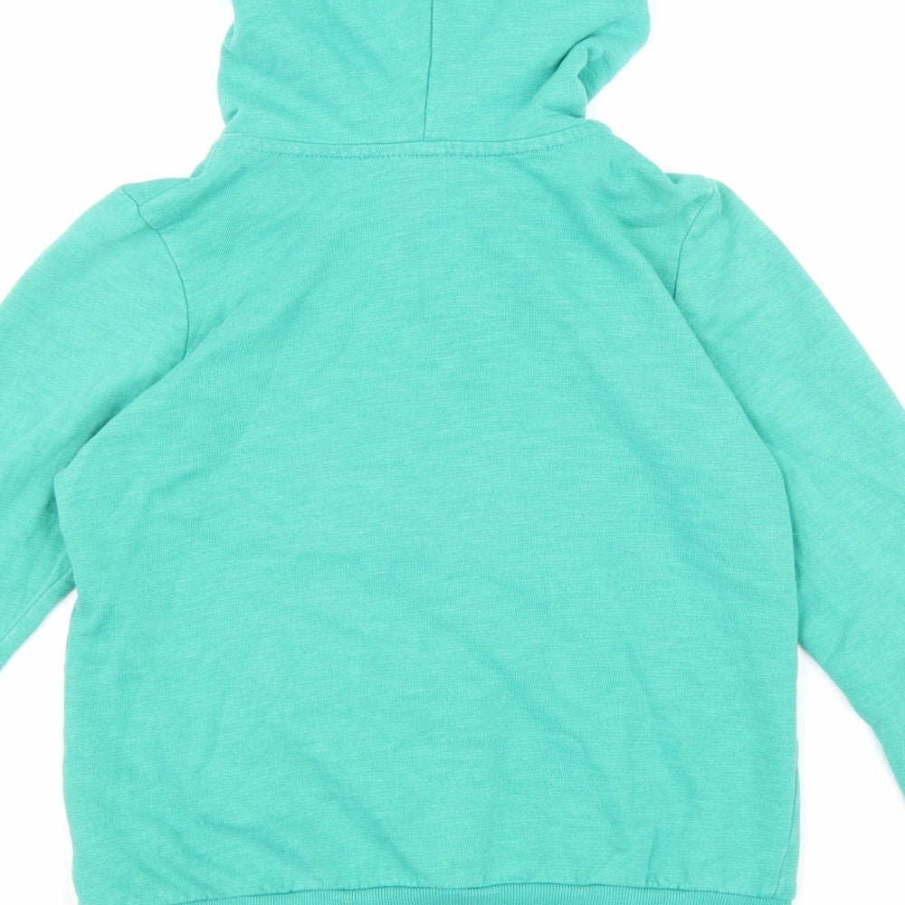 Divided Womens Green Cotton Full Zip Hoodie Size 6 Zip
