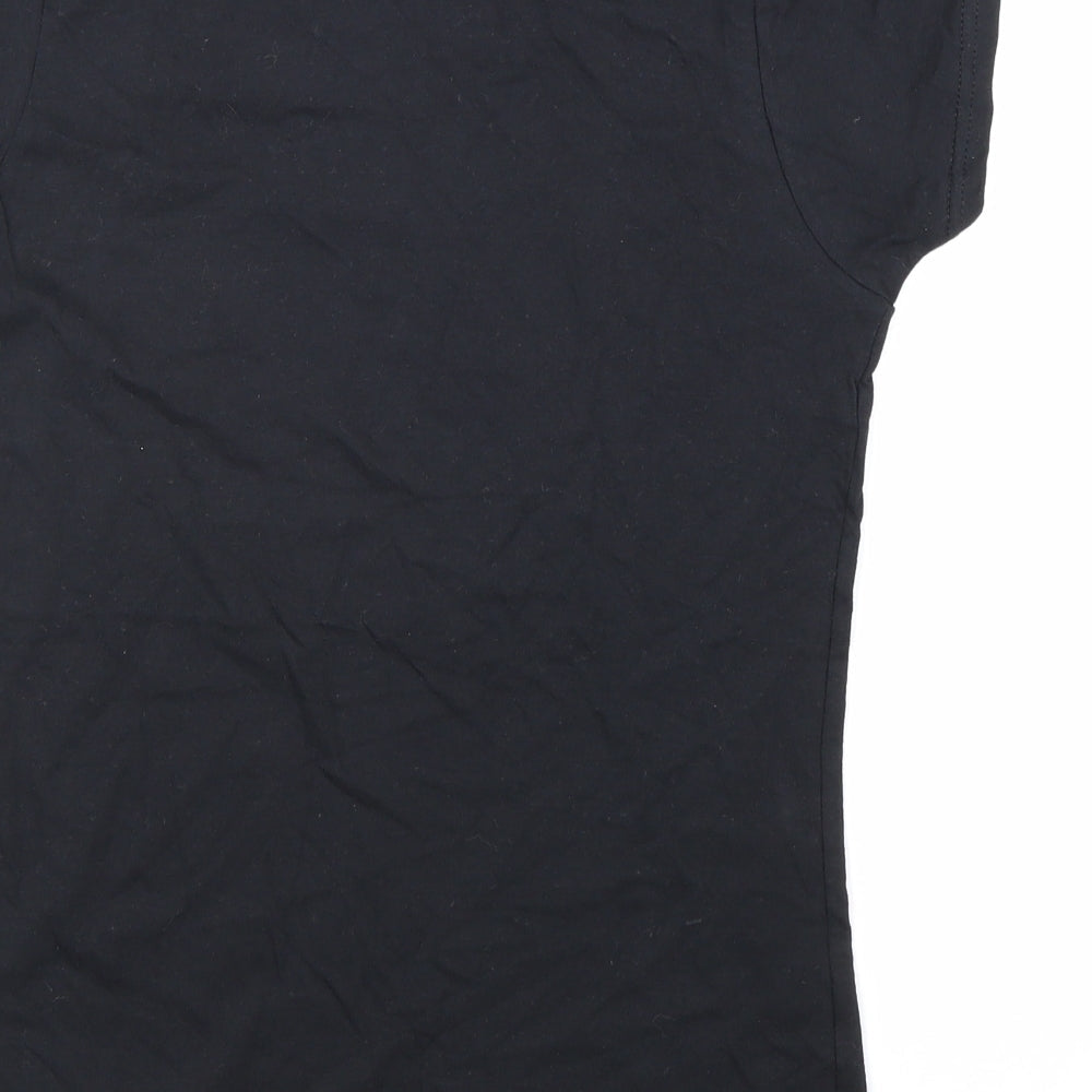 Womens UK Size M Gildan Black Basic T-Shirt