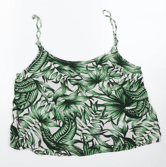 Womens UK Size 14 Divided Green Basic Tank