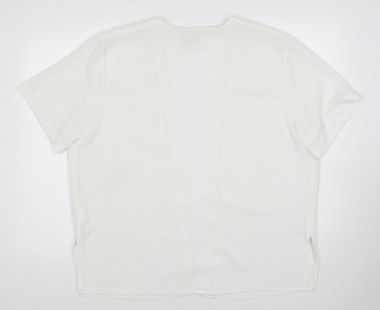Womens UK Size 18 Saloos White Cardigan Jumper