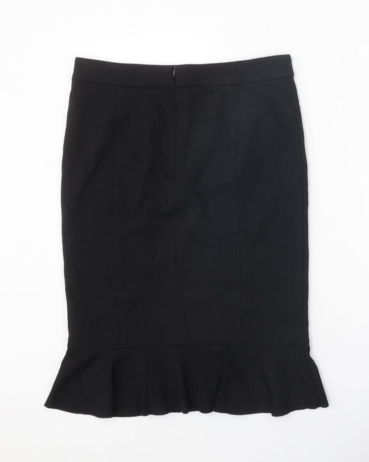 CC Womens Black Viscose Trumpet Skirt Size 10 Zip