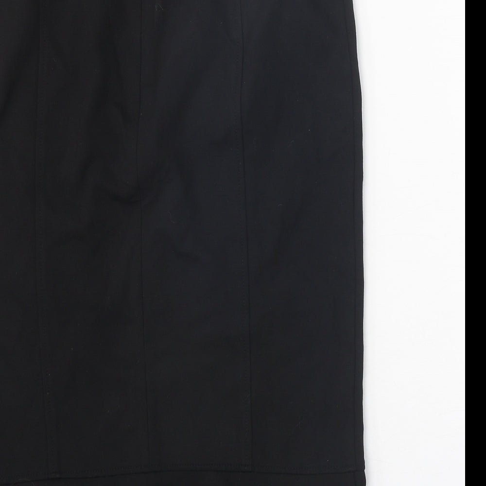 CC Womens Black Viscose Trumpet Skirt Size 10 Zip