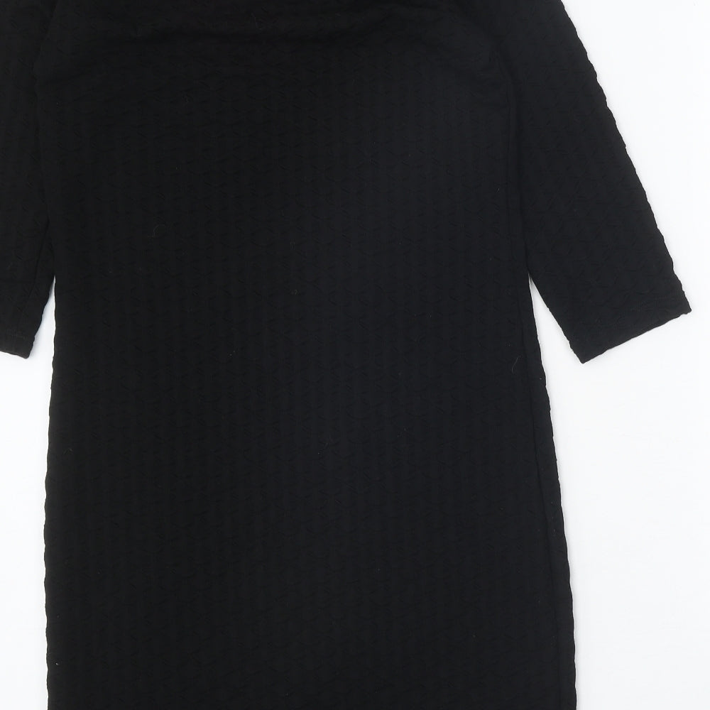Only Womens Black Polyester A-Line Size S Round Neck Pullover